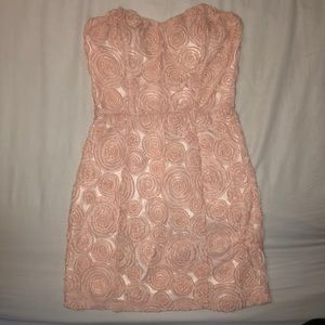 Blush Pink Strapless Mini Dress